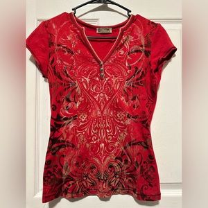 Blue Canyon y2k printed top size Small